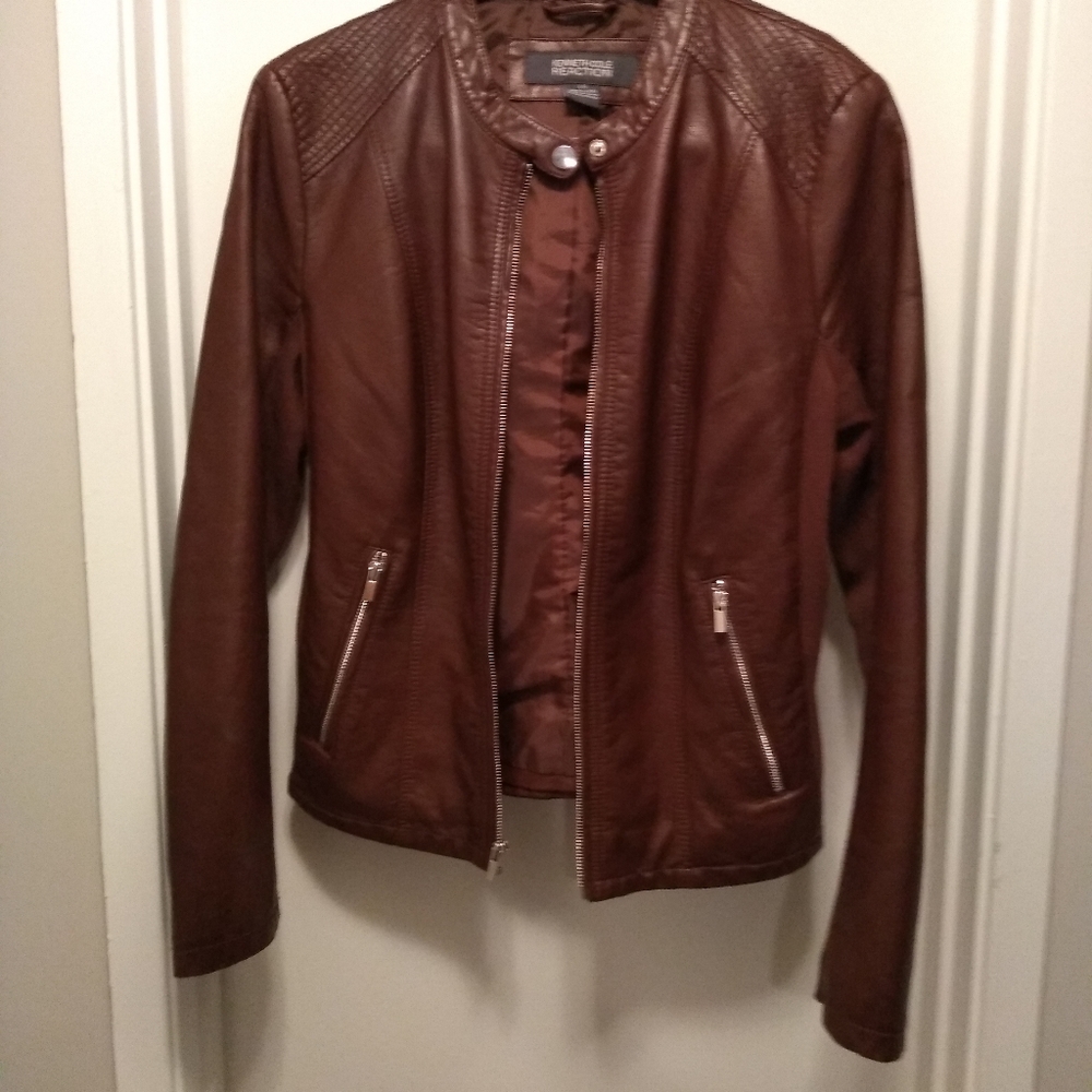 Kenneth Cole Reaction Jacket faux leather Bomber